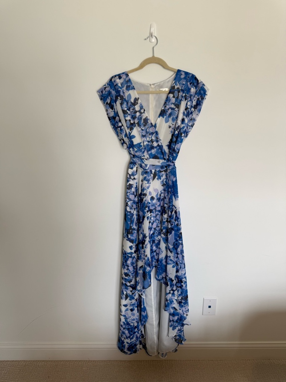 Eliza J Cap Sleeve High Low Floral Dress